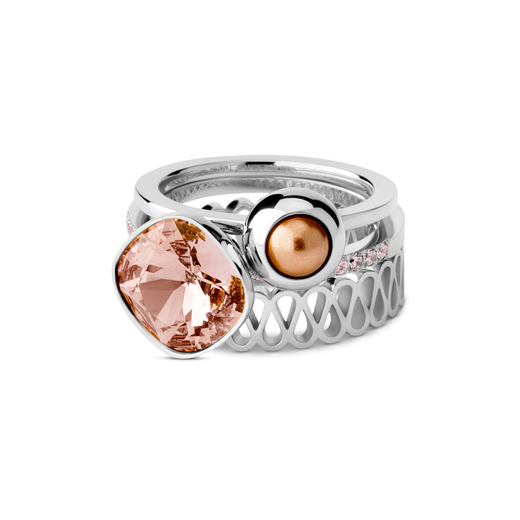 Melano Twisted & Friends Polar Pearl Ringen-Set