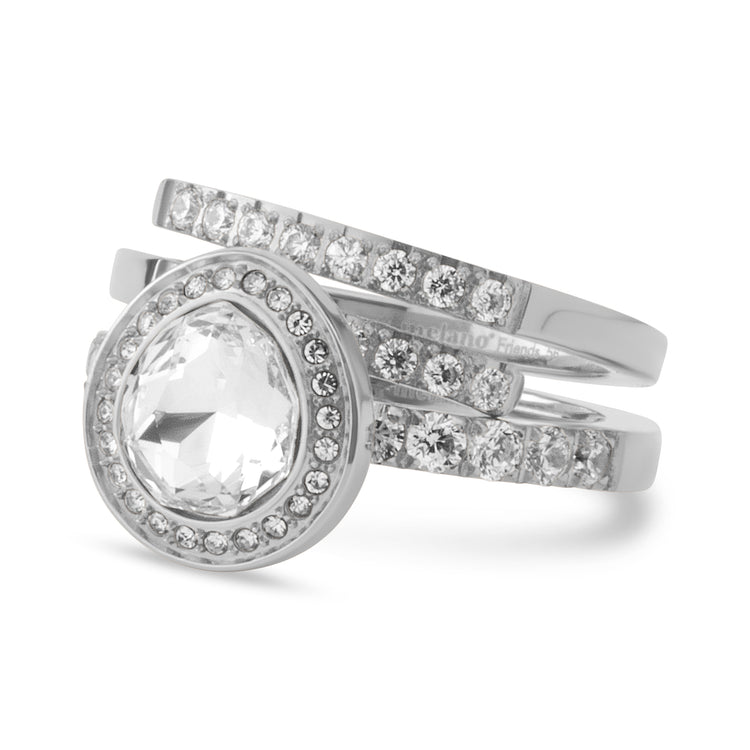 Melano Twisted & Friends Crystal Sleigh Ring Set