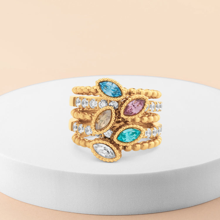 Melano Twisted Sunset Glow Ringen Set