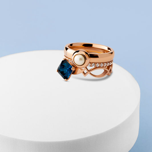 Melano Friends & Twisted Frosted Lake Ringen Set