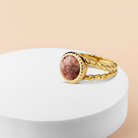 Melano Vivid Crimson Leaves Ring Set