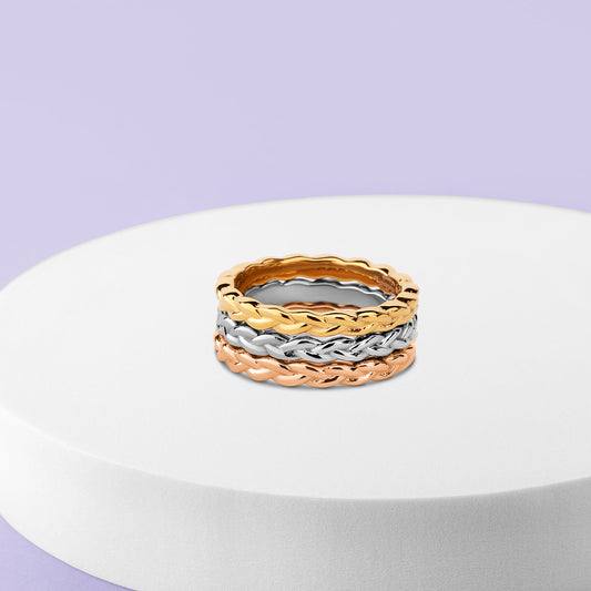 Melano Friends Braided Basket Ringen Set