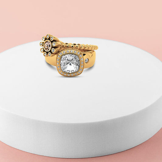 Melano Twisted & Vivid Sunlit Strings Ring Set