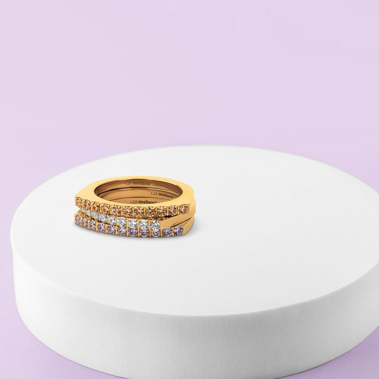 Melano Friends Sun Sparkles Ring Set