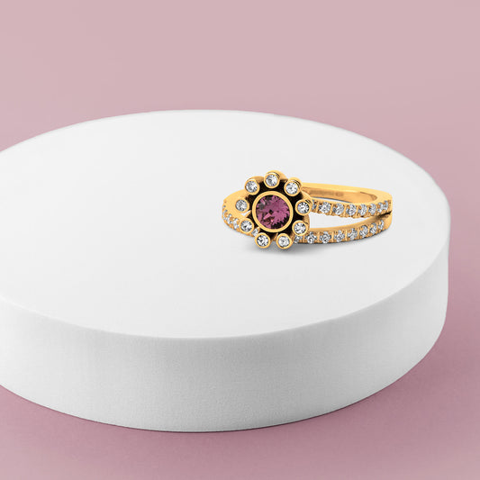 Melano Twisted Sunny Flower Ring Set