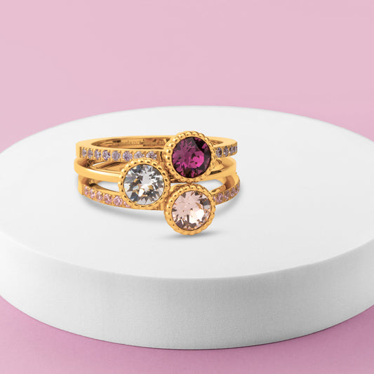 Melano Twisted Purple Gleam Ring Set