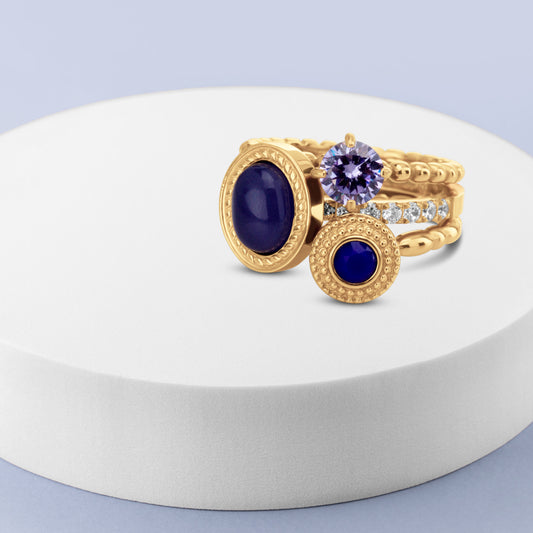 Melano Twisted & Vivid Moon Haze Ringe-Set