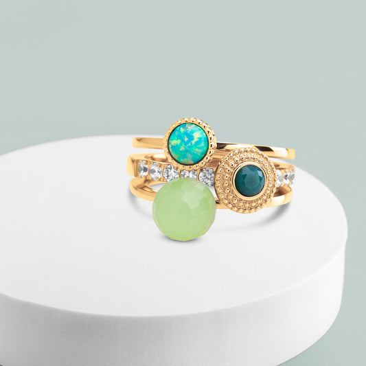 Melano Twisted Calm Horizon Ring-Set