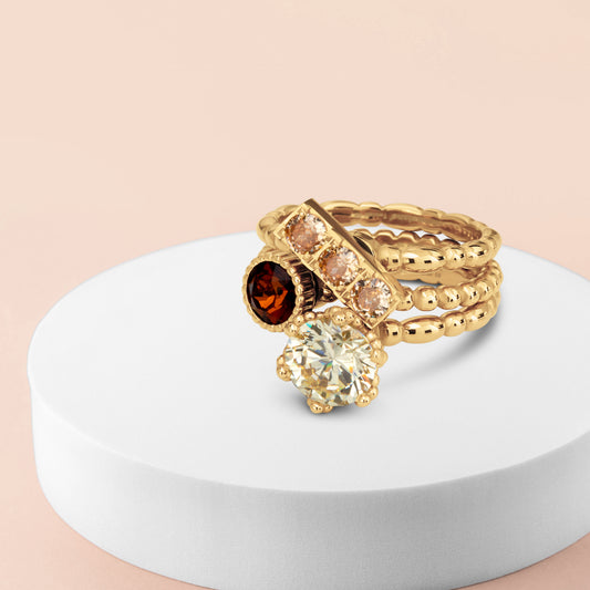 Melano Twisted Radiant Peace Ringe-Set