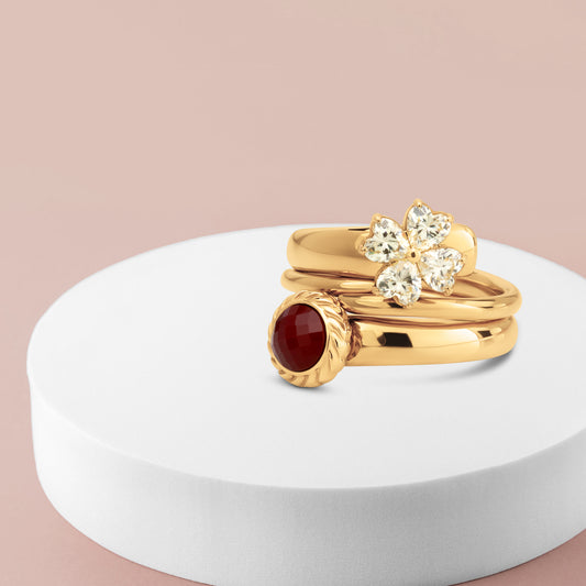 Melano Twisted Autumn Whisper Ringe-Set