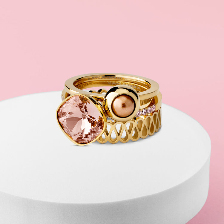 Melano Twisted & Friends Polar Pearl Ringen-Set