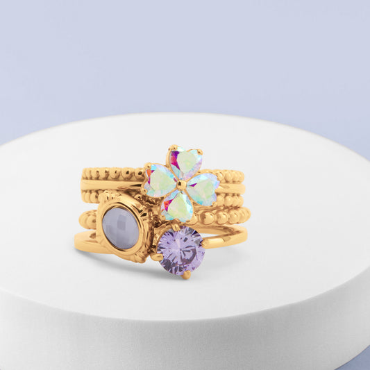 Melano Twisted Lilac Disco Ringe-Set