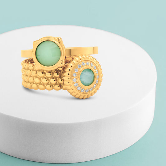 Melano Vivid Miami Mint Ringe-Set