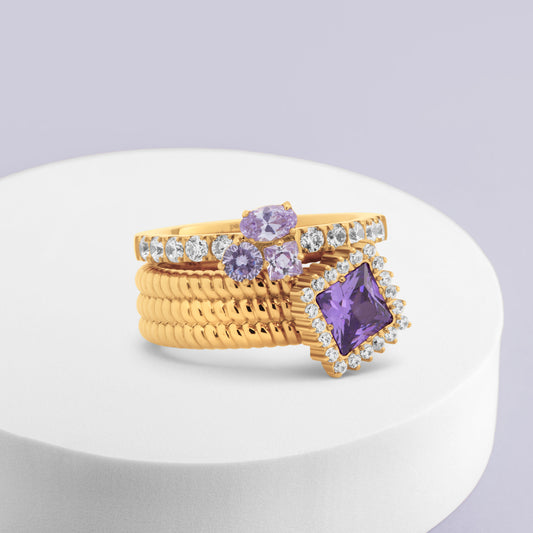 Melano Vivid & Twisted Lavender Lights Ringe-Set