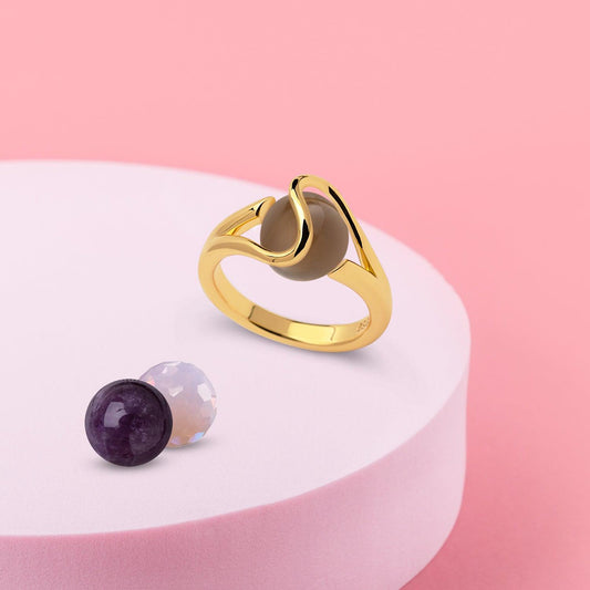 Melano Cateye Eye Contact Ring Set - melanojewelry