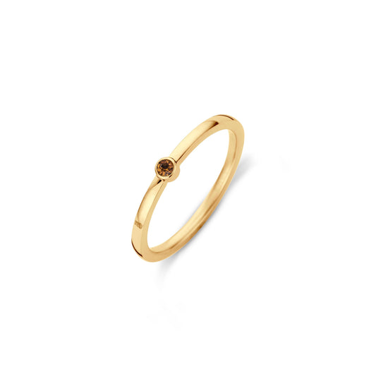 Melano Friends Mini CZ Ring Smoked Topaz - melanojewelry