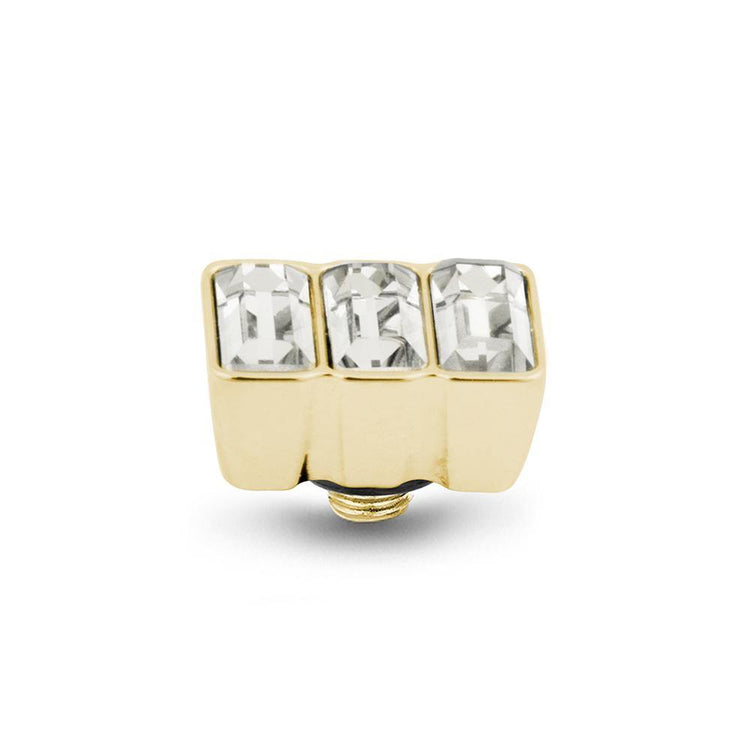 Melano Twisted Baguette Steentje - melanojewelry