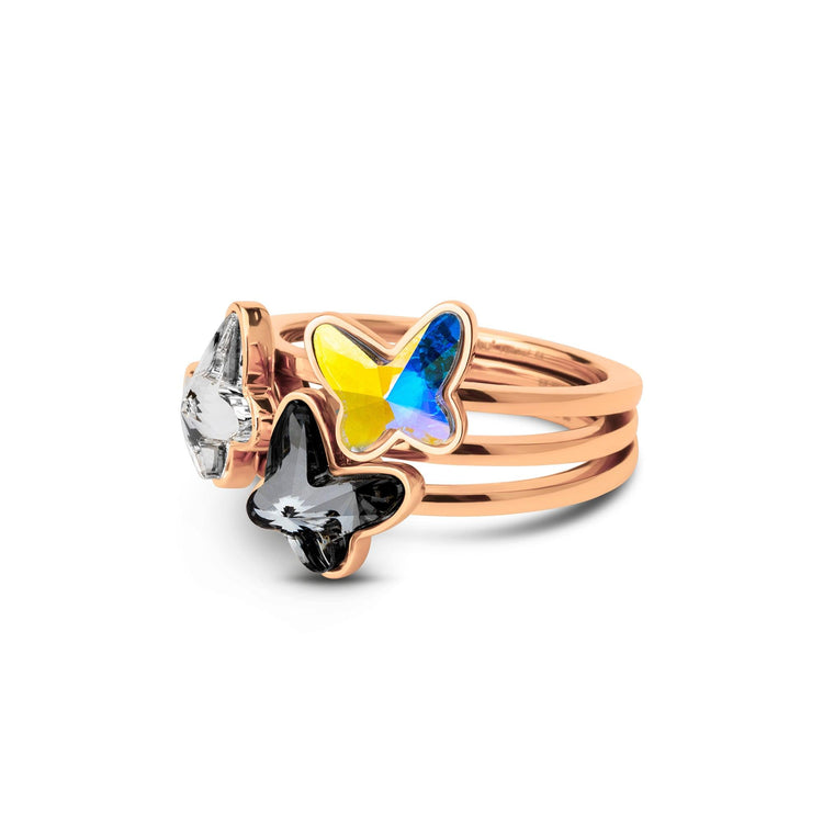 Melano Twisted Fly Away Ringen Set - melanojewelry