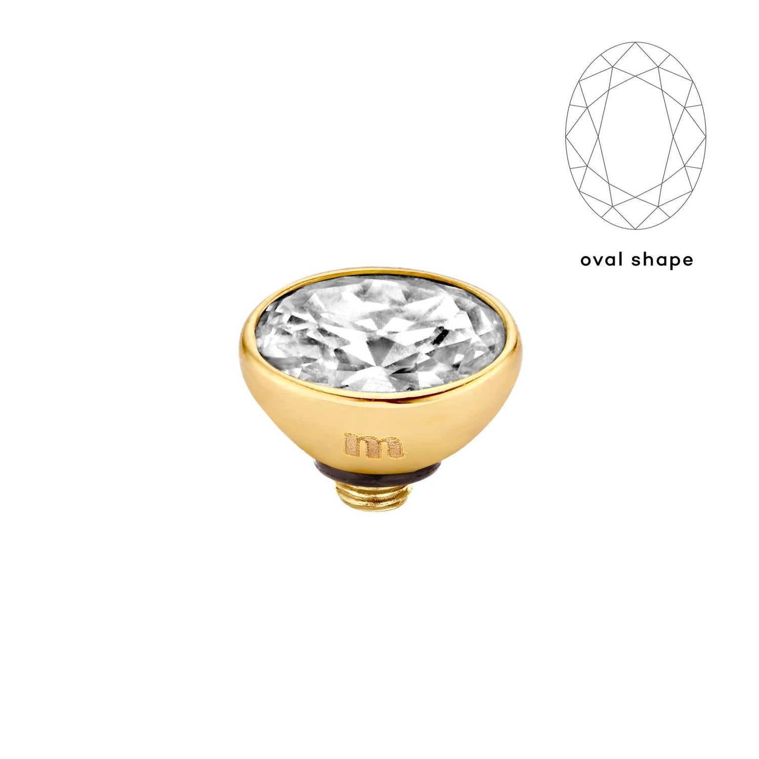 Melano Twisted Rounded Oval Steentje - melanojewelry