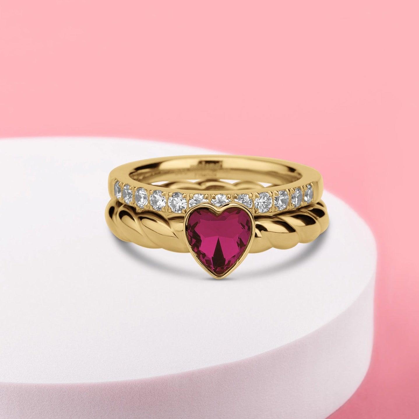 Melano Twisted Sparkling Love Ringen Set - melanojewelry