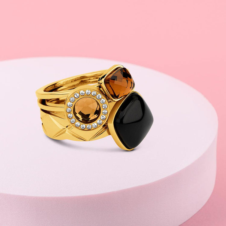 Melano Vivid & Twisted Brownie Toffee Ringen Set - melanojewelry