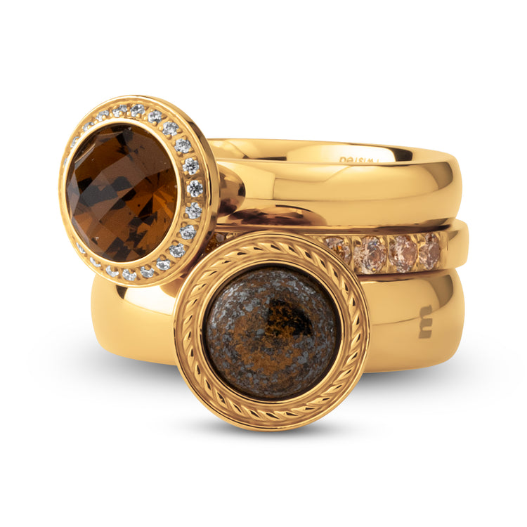 Melano Twisted & Vivid & Friends Golden Gallery Ring Set