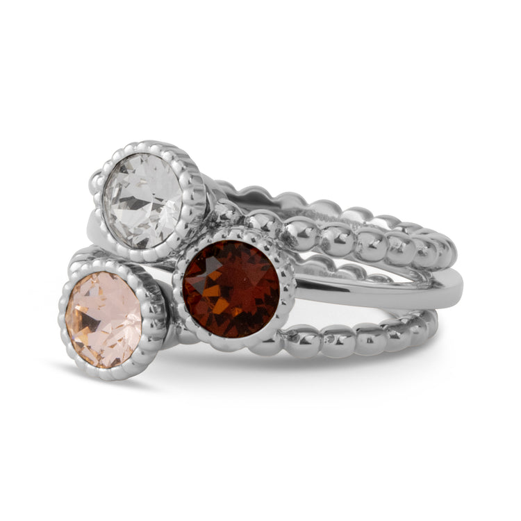 Melano Twisted Frosty Sparkles Ring Set