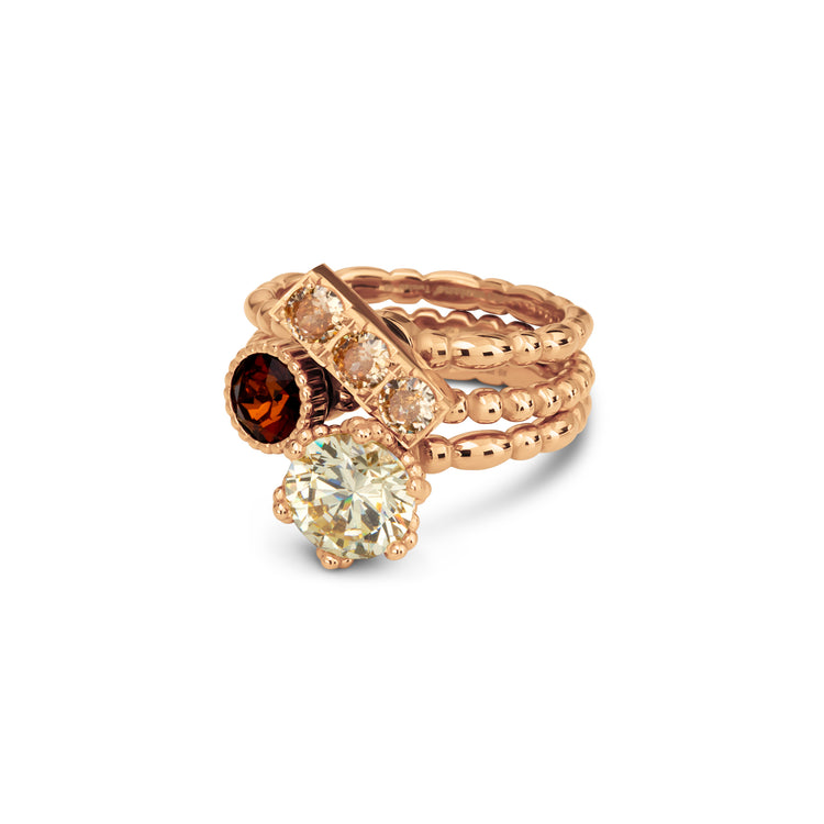 Melano Twisted Radiant Peace Ring Set