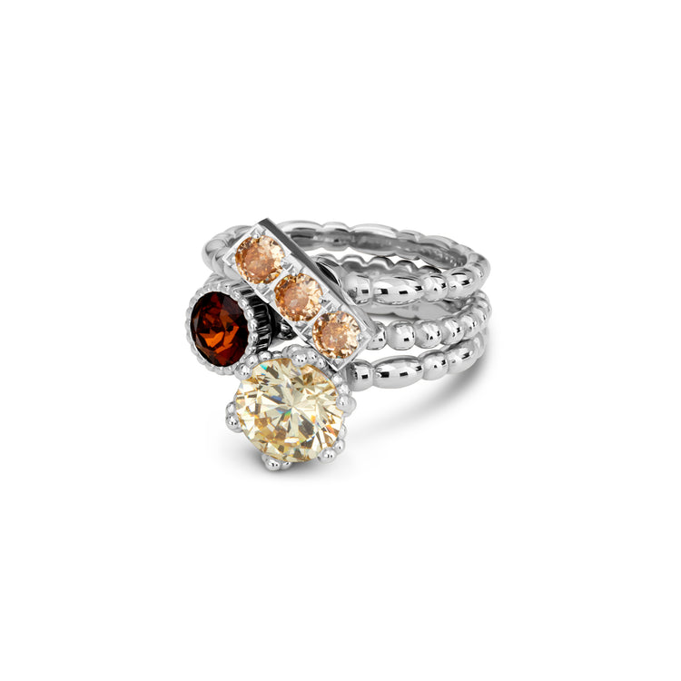 Melano Twisted Radiant Peace Ring Set