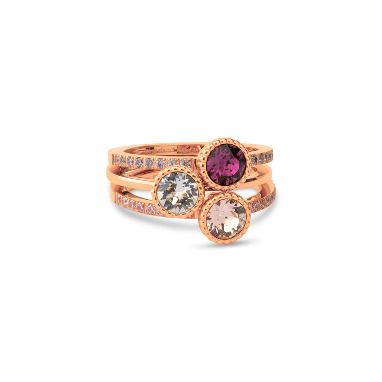 Melano Twisted Purple Gleam Ringe Set