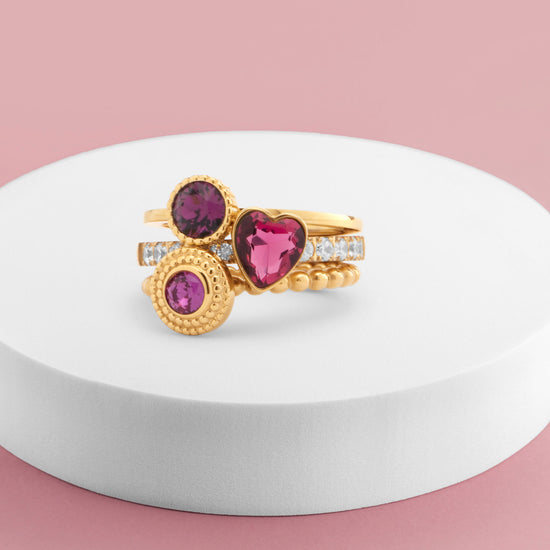 Tangrazian Ringen Melano Twisted Rosy Aura Ringen Set