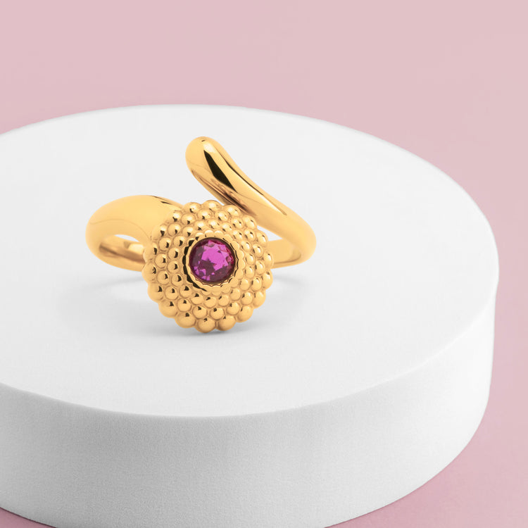 Melano Vivid Retro Flower Ring-Set