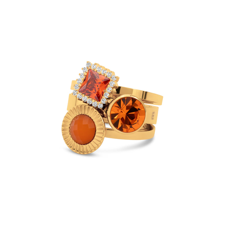 Melano Vivid & Twisted Sunrise Spark Ring Set