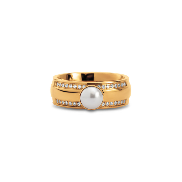 Melano Twisted Girls Love Pearls Ring Set