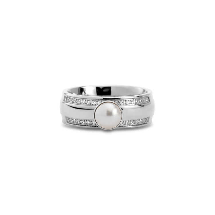 Melano Twisted Girls Love Pearls Ring Set