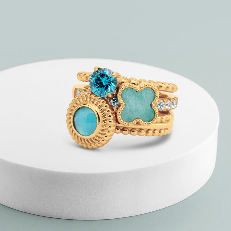 Melano Twisted Retro Royal Ringe-Set