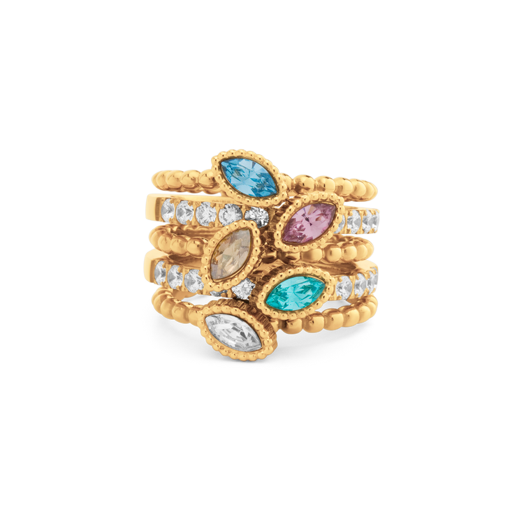 Melano Twisted Sunset Glow Ringen Set