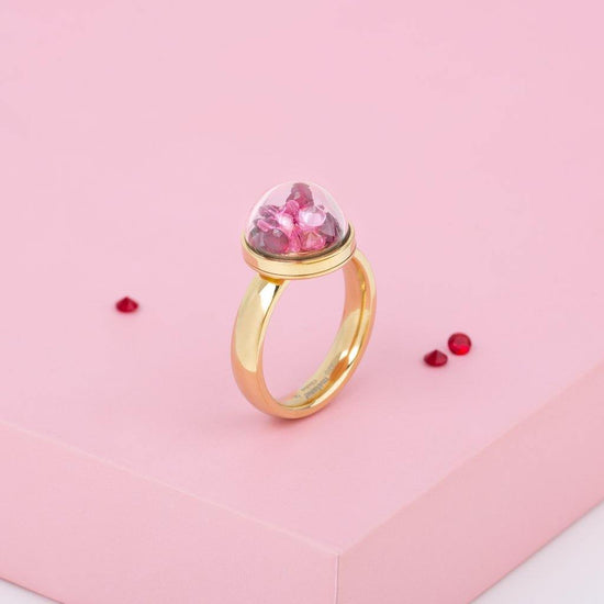 Melano Globe Birthstones Ring Set Goudkleurig - melanojewelry