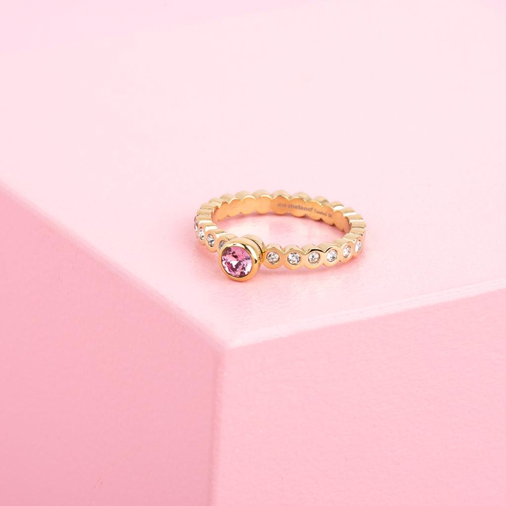 Melano Twisted Glitters Will Follow Ring Set Goudkleurig - melanojewelry