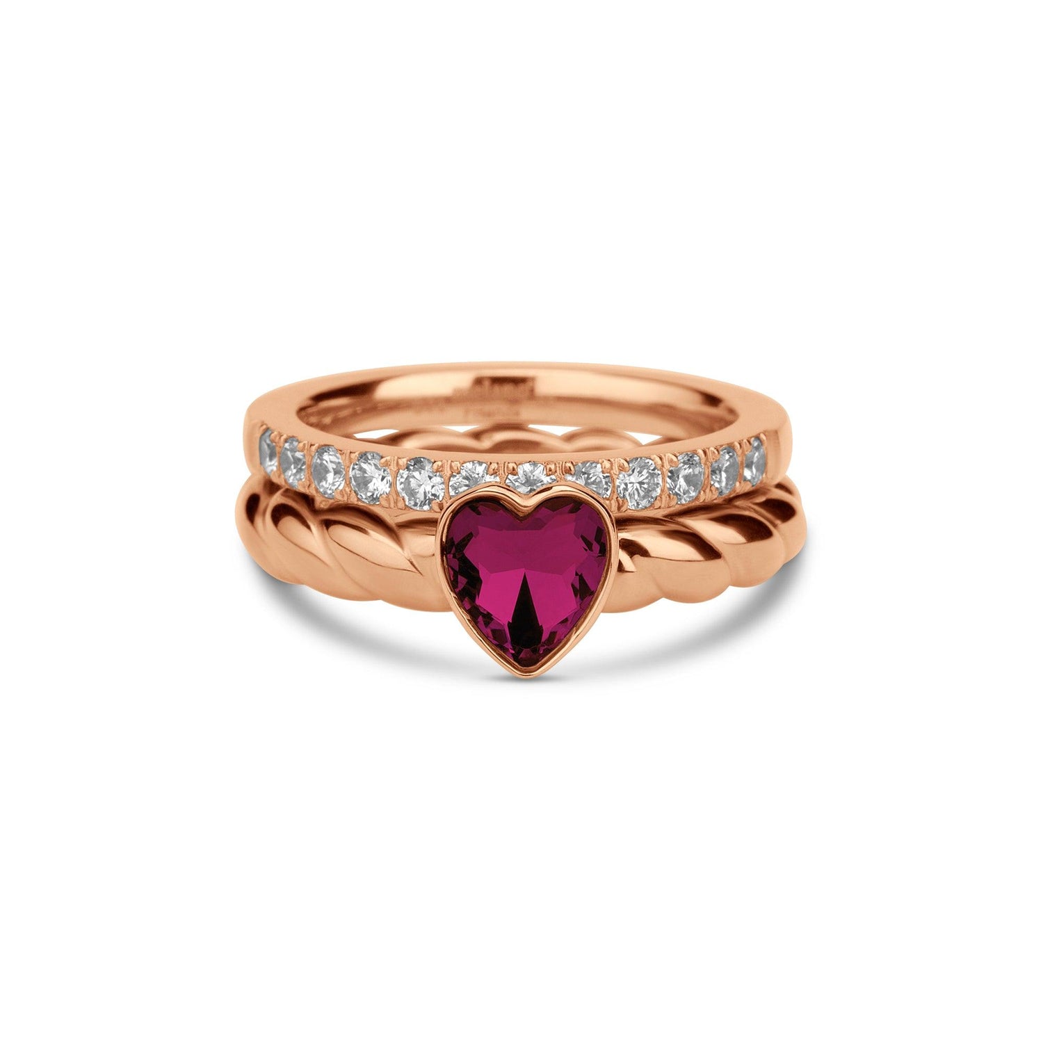 Melano Twisted Sparkling Love Ringen Set - melanojewelry