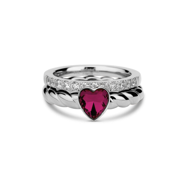 Melano Twisted Sparkling Love Ringen Set - melanojewelry