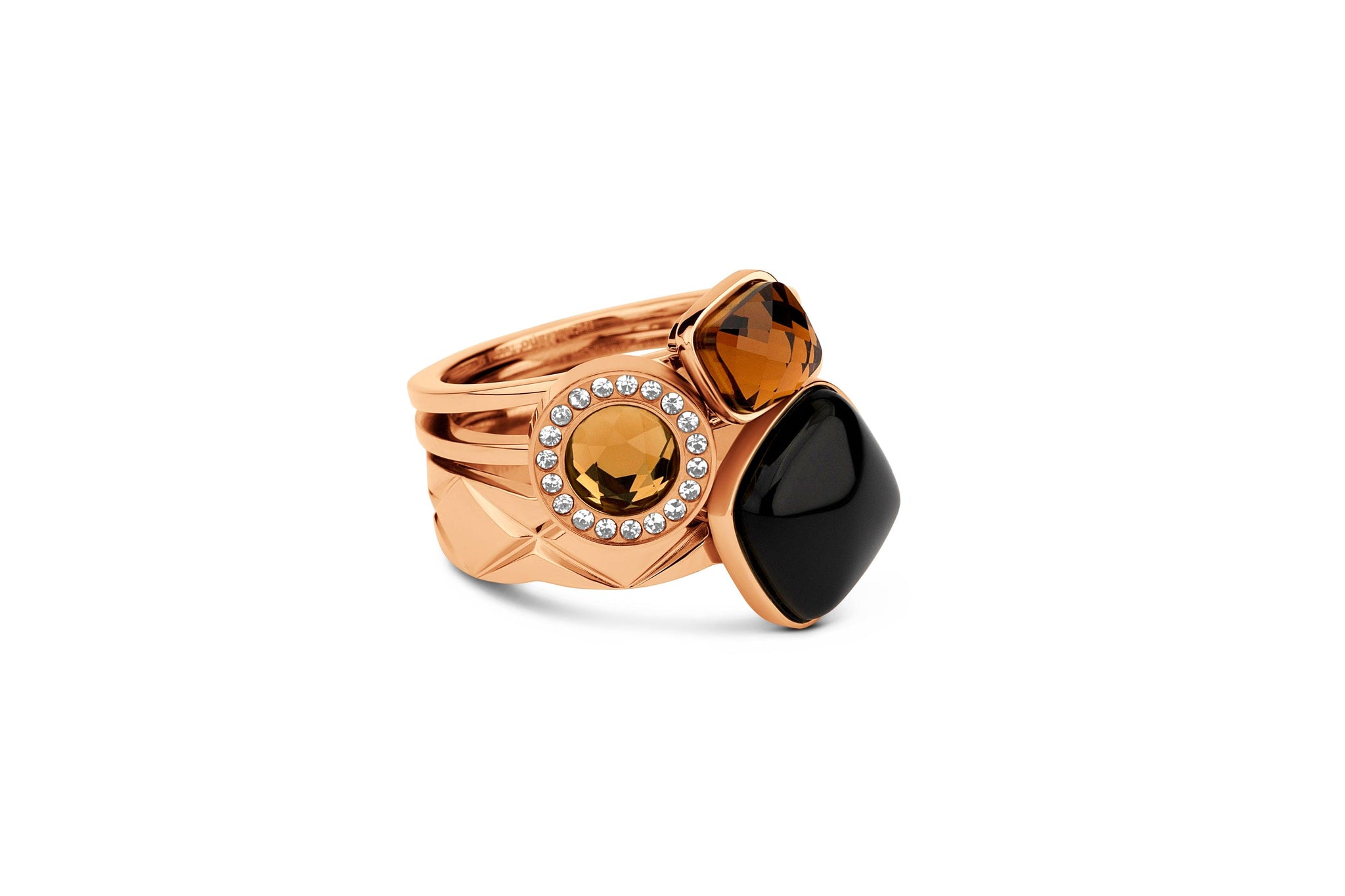 Anello Twist Melanie In Acciaio Con Zirconi – Misura 58, Colore Argento, Da Combinare