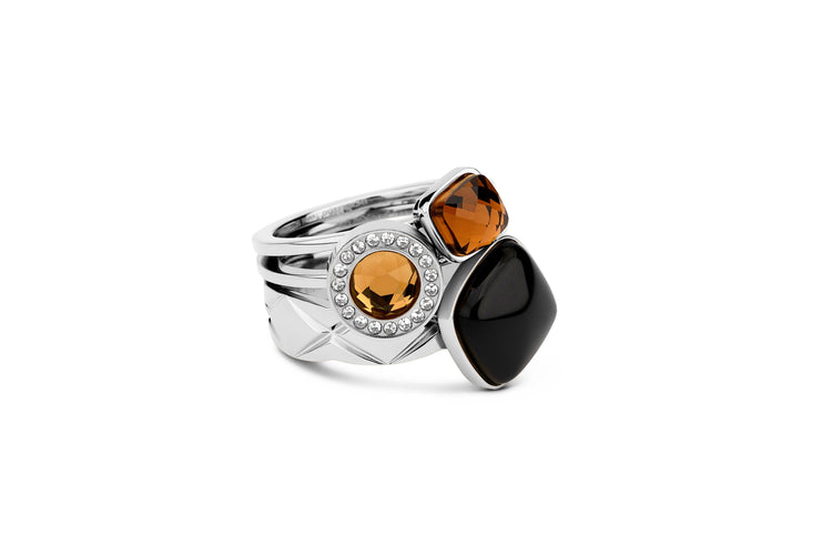 Melano Vivid & Twisted Brownie Toffee Ringen Set - melanojewelry