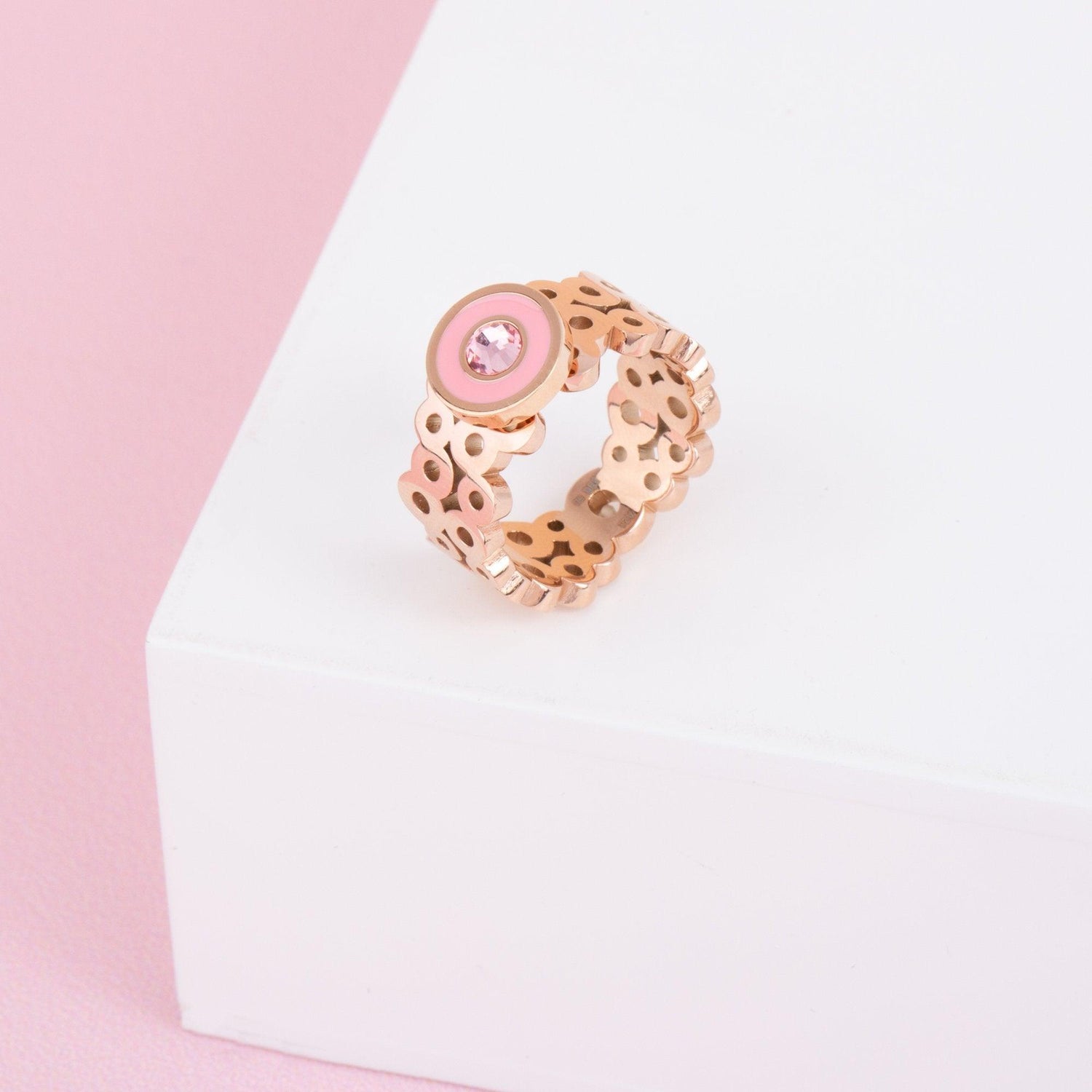 Melano Vivid Lady In Pink Ring Set Rosékleurig - melanojewelry